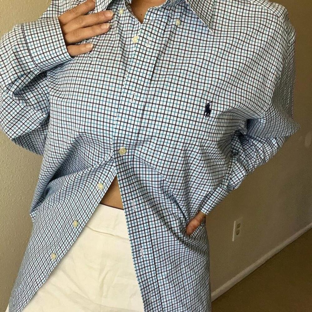 Ralph Lauren gingham Button up collegiate preppy coastal resort vacation work